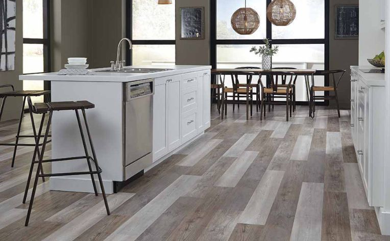 Vinyl sheets in a kitchen